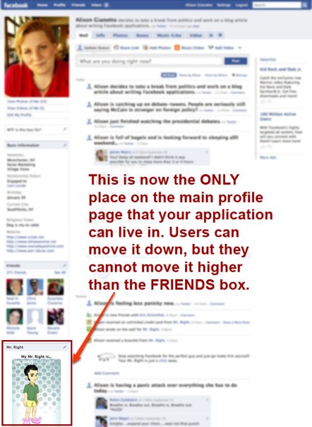 New Facebook application profile box New Facebook application profile box