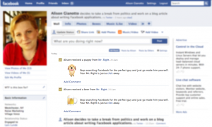 Social actions are displayed in the user's newsfeed and profile wall Social actions are displayed in the user's newsfeed and profile wall