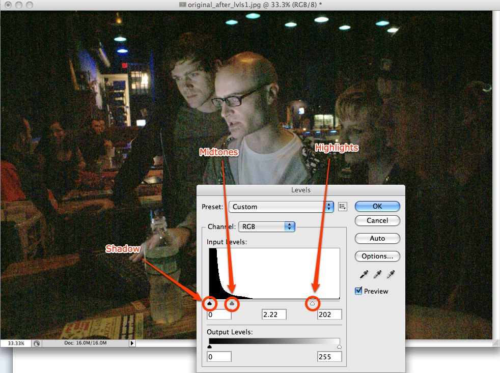 Adjusting with levels Adjusting with levels